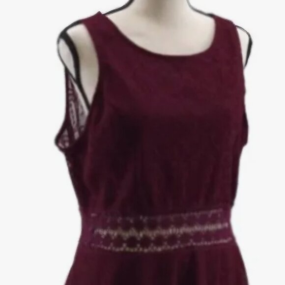 Dresses & Skirts - Wine Red boho lace Mini sleeveless Event embroider Whimsigoth cutouts dress M